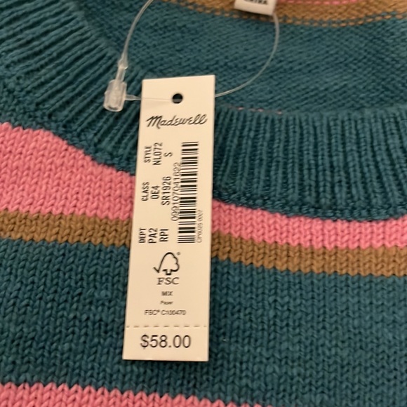 Madewell 
Crochet-Trim Crop Sweater Tank in Stripe - Picture 7 of 9